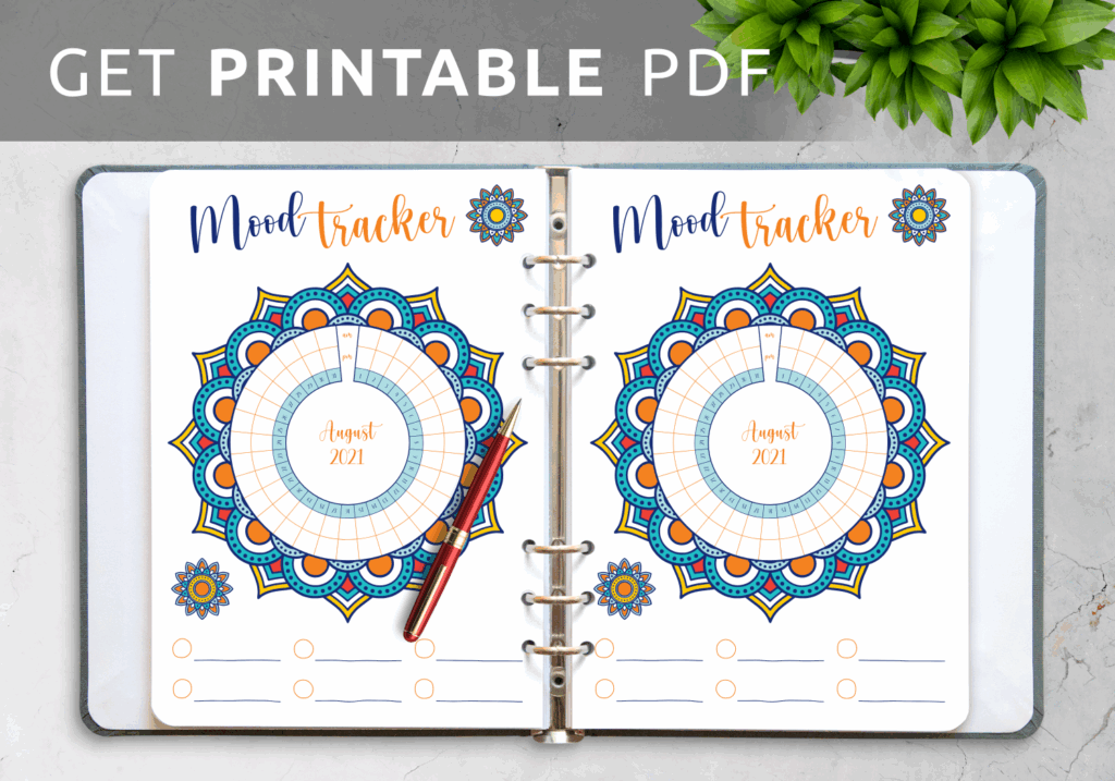 Download Printable Mandala Mood Tracker Template PDF