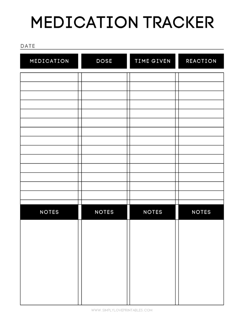 Free Printable Medication Trackers Simply Love Printables