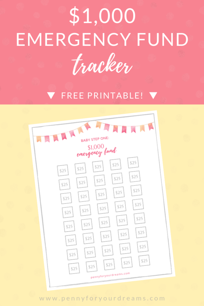 1 000 Emergency Fund Tracker FREE Printable Dave Ramsey Inspired