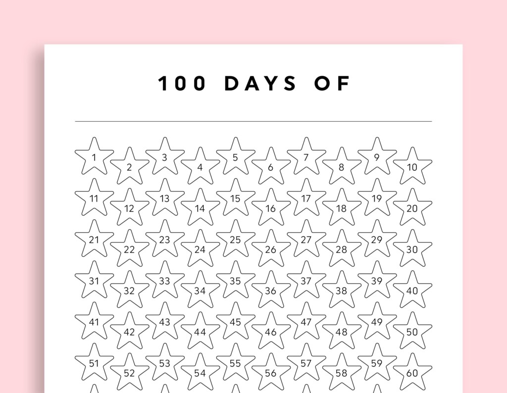 100 Day Challenge Printable