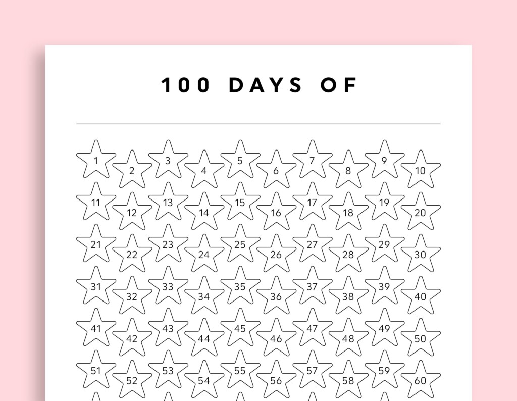 100 Day Challenge Printable