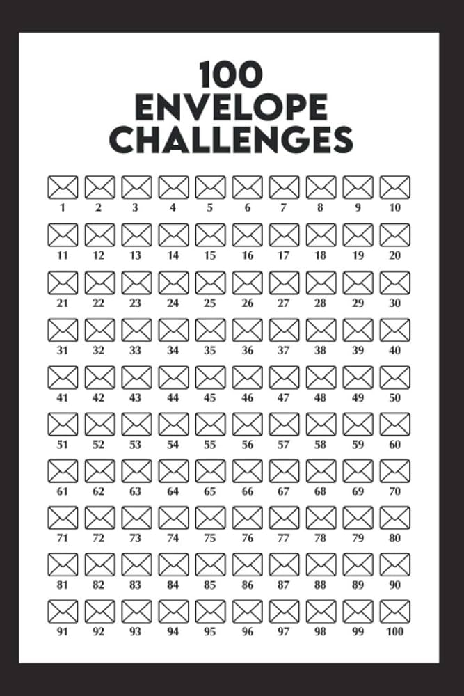 100 Envelope Challenge Tracker Free Printable Spotslery