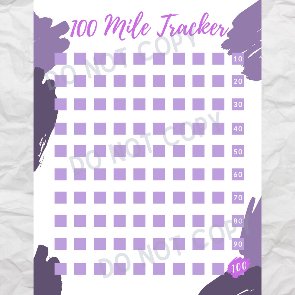 100 Mile Tracker Printable Printable Templates