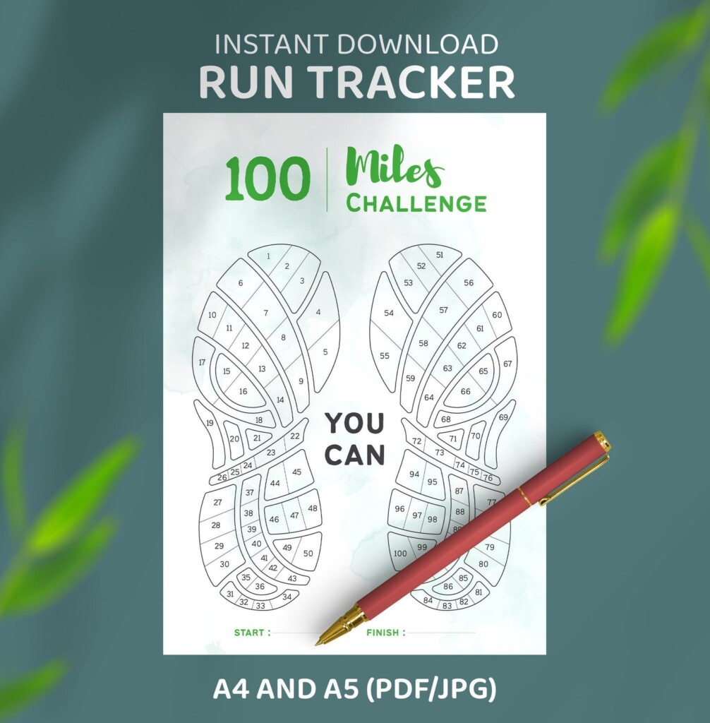 100 Mile Tracker Printable Printable Templates