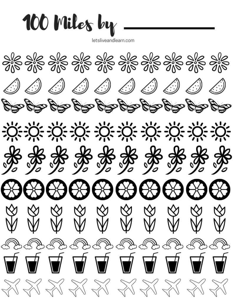 100 Mile Tracker Printable Printable Templates