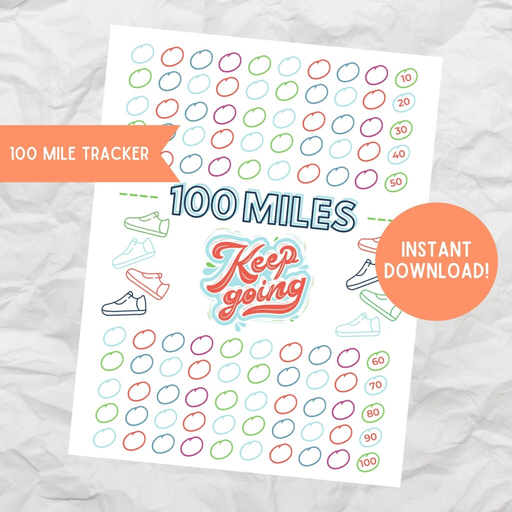 100 Mile Tracker Running Log Printable Fitness Planner Etsy Fitness 