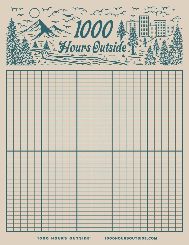 1000 Hours Outside Printable