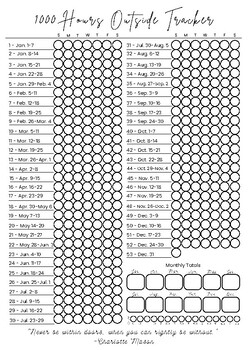 1000 Hours Outside Printable Tracker Prntbl concejomunicipaldechinu