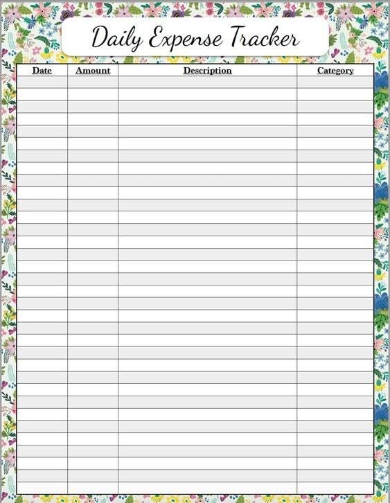 11 Free Printable Expense Trackers To Monitor Your Daily Budget