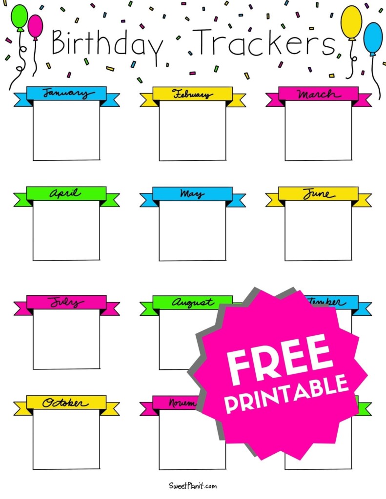 12 Festive Birthday Tracker Ideas For Your Bullet Journal Sweet PlanIt