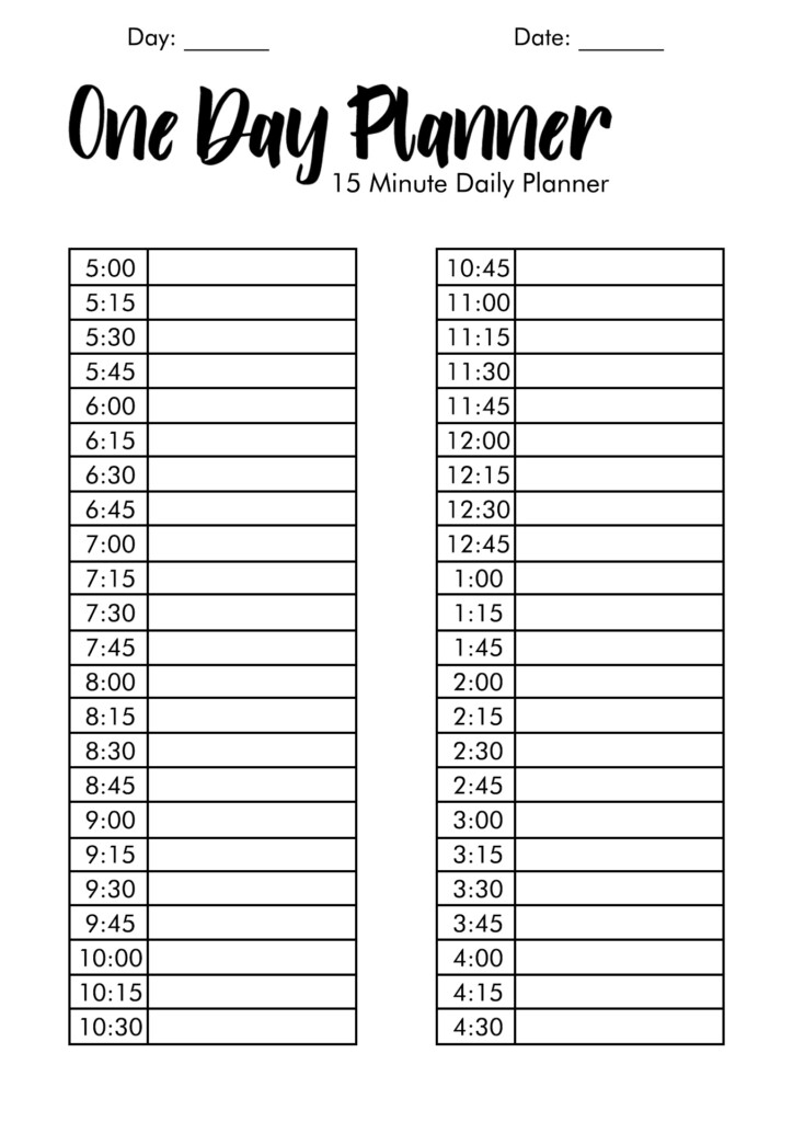 15 Time In 15 Minute Increments Worksheet Free PDF At Worksheeto