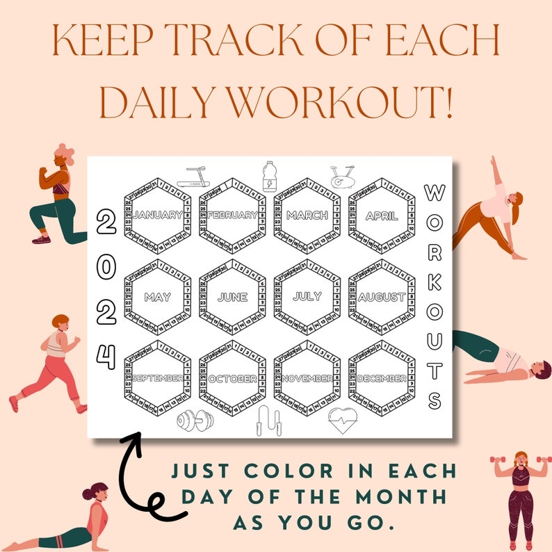 2025 Workouts Tracker Coloring Page Printable Images References 