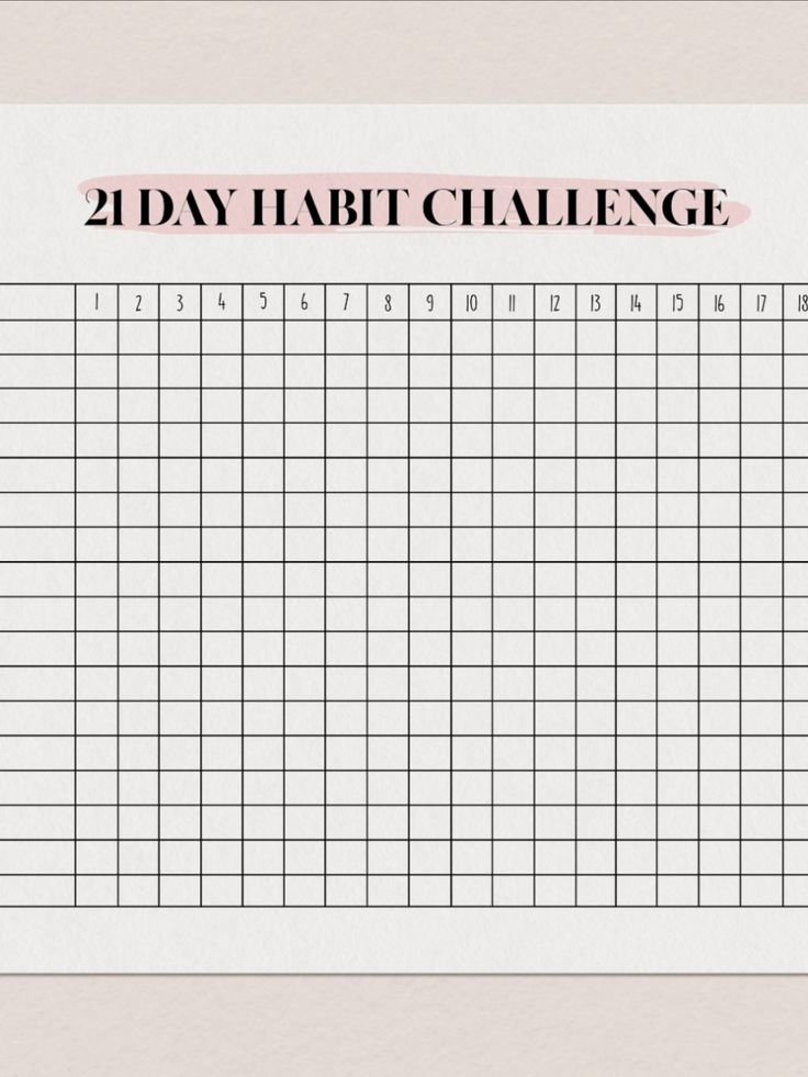 21 Day Challenge Habit Tracker Printable Printable Health Tracker 