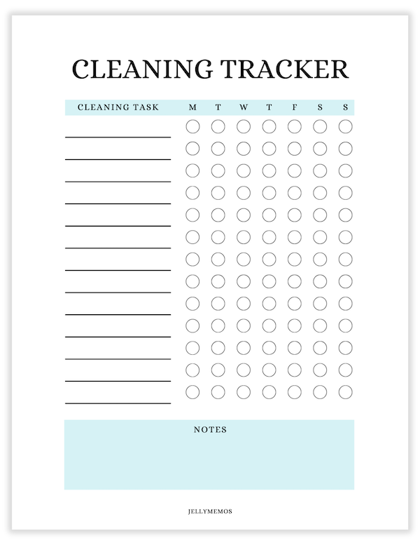25 Printable Cleaning Checklist Cleaning Schedule Templates JellyMemos
