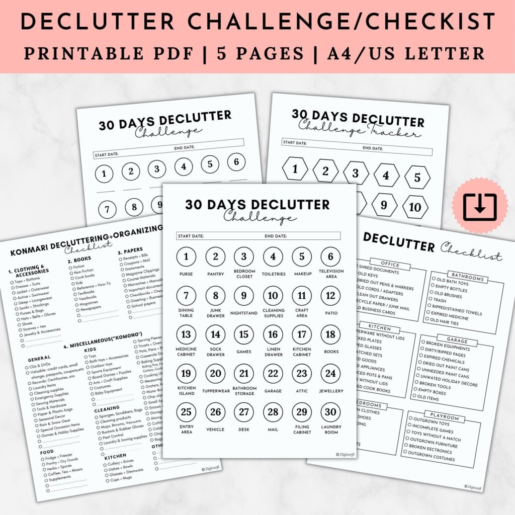 30 Day Declutter Challenge declutter Challenge Planner declutter 