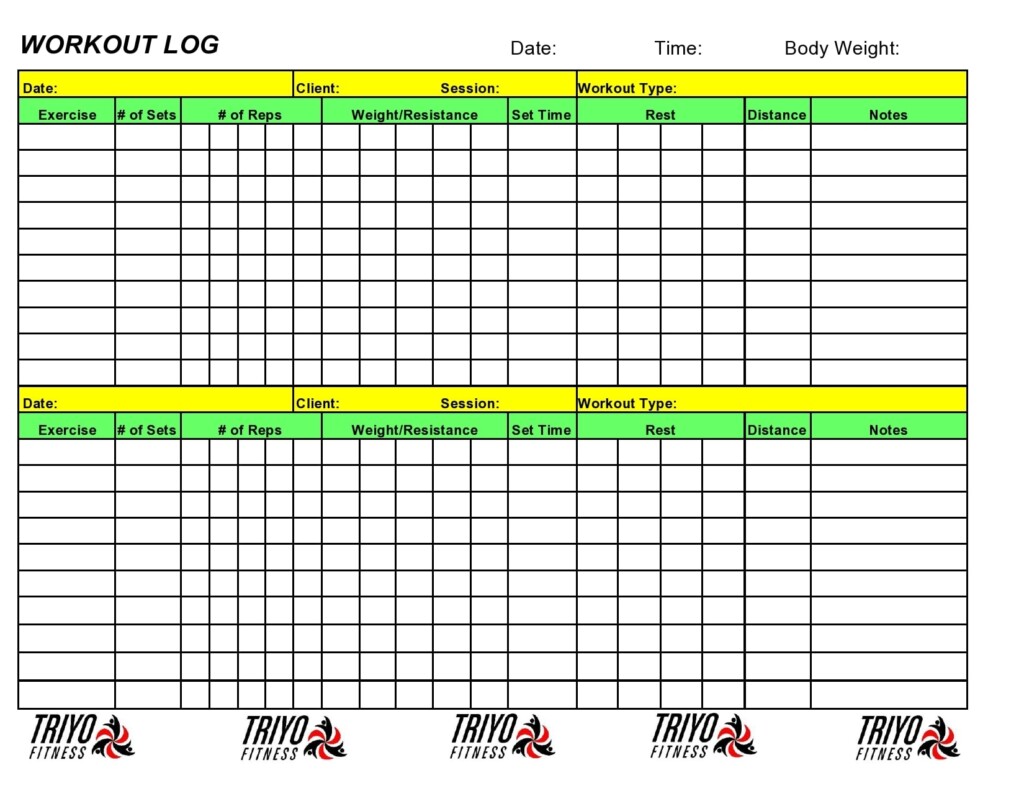 30 Useful Workout Log Templates Free Spreadsheets 