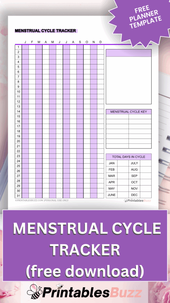 4 Free Printable Menstrual Cycle Trackers PrintablesBuzz