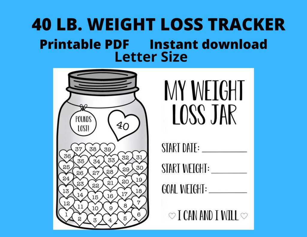 40 Lb Weight Loss Tracker Weight Loss Printable Weight Loss Tracker 