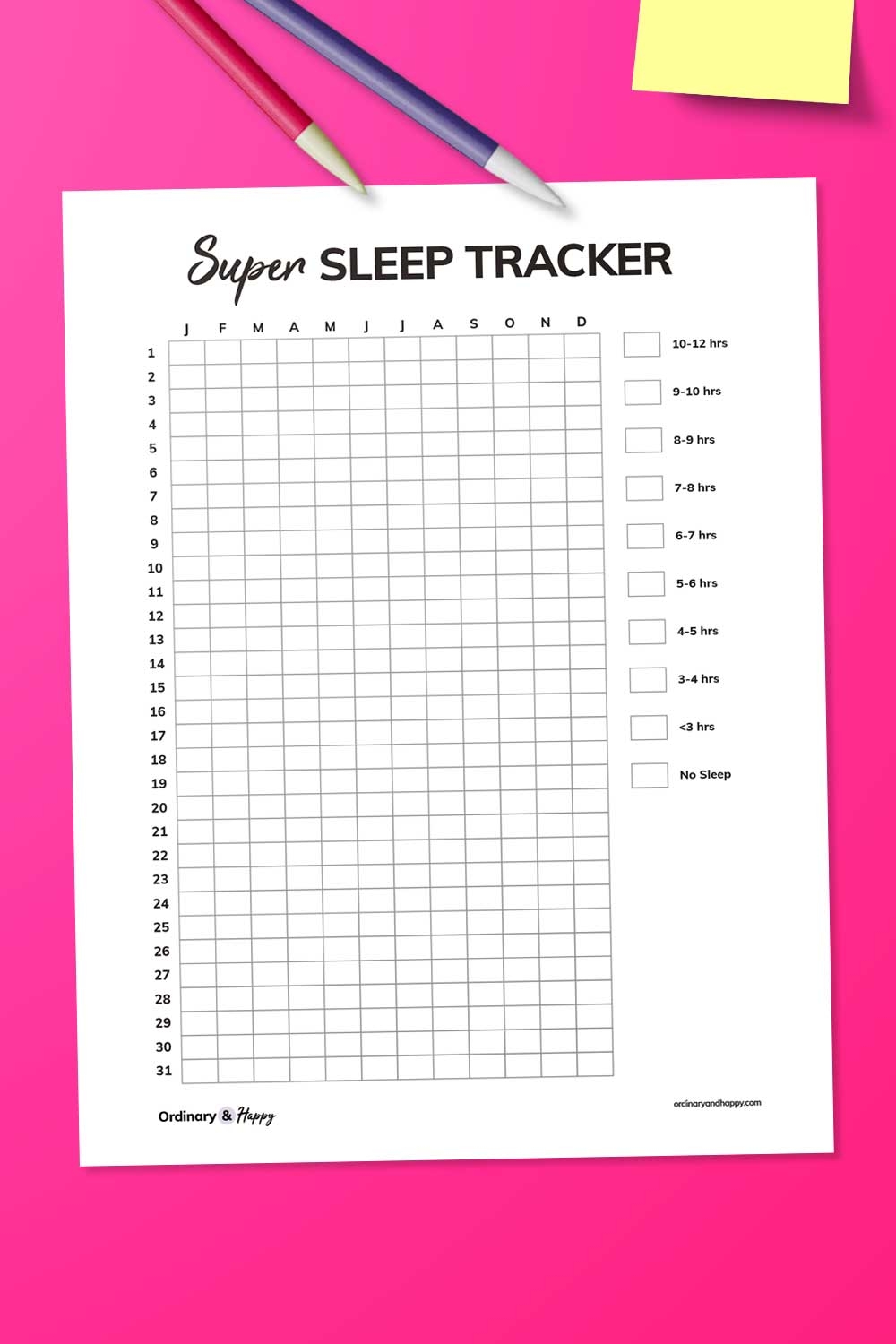 5 Best Sleep Tracker Printables Free And Premium Ordinary And Happy