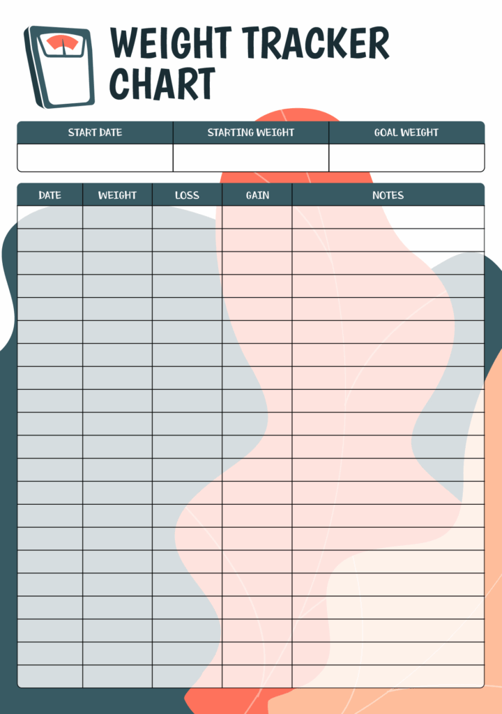 7 Best Images Of Weight Loss Tracker Printable Free Printable Weight 