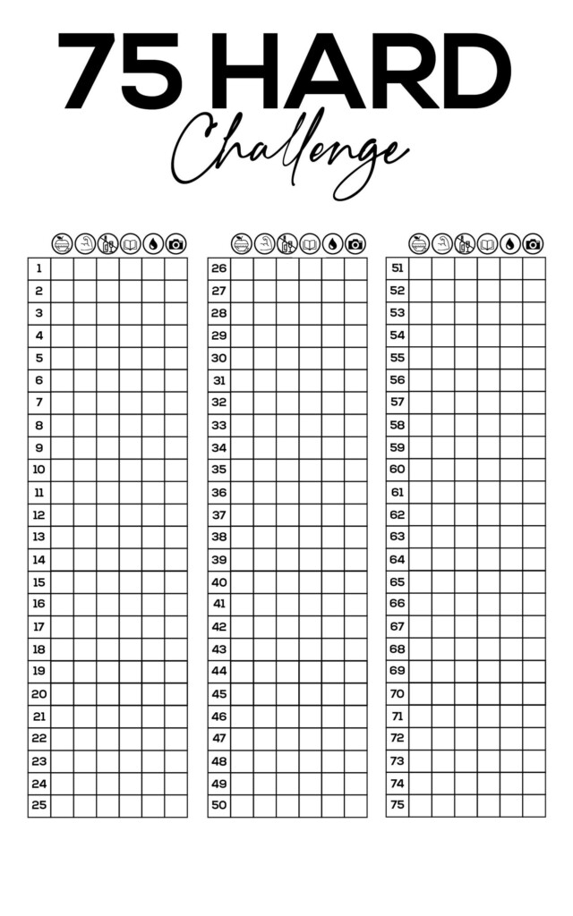 75 Day Hard Printable Challenge Tracker Bundle Andy Frisella Etsy