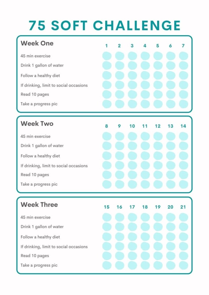 75 Day Soft Challenge Tracker Free Printable Printable New Year Banners