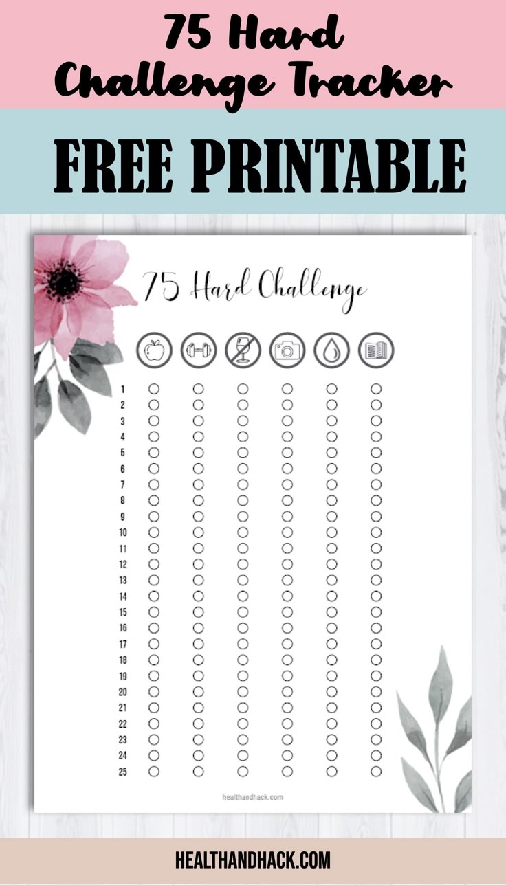 75 Hard Printable Pdf Free