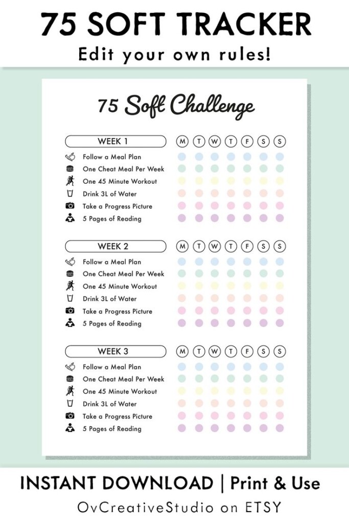 75 Soft Challenge Printable Free