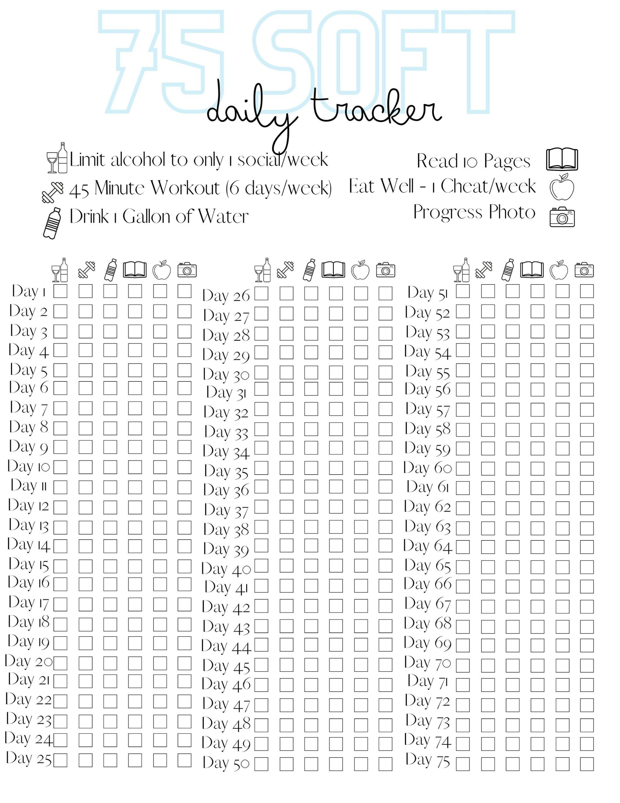 75 Soft Challenge Printable Tracker Artofit