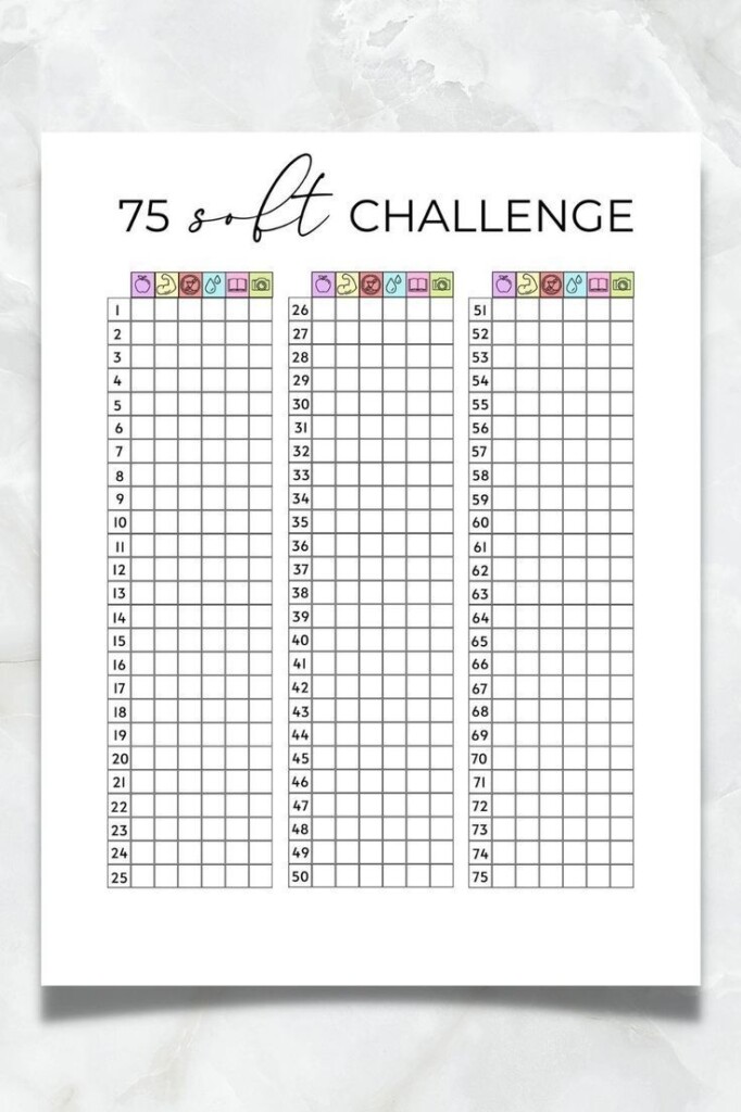 75 Soft Challenge Tracker Printable Free Printable Calendars AT A GLANCE