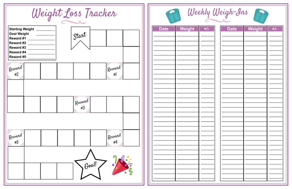 8 Best Images Of Weight Loss Planner Printable Free Printable Weight 
