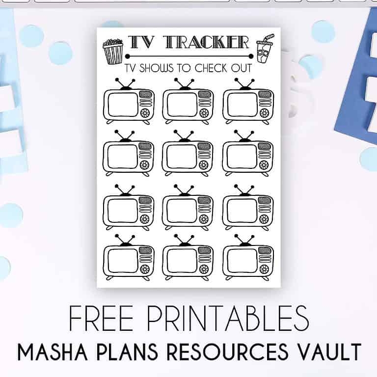 9 Free Bullet Journal TV Tracker Printables