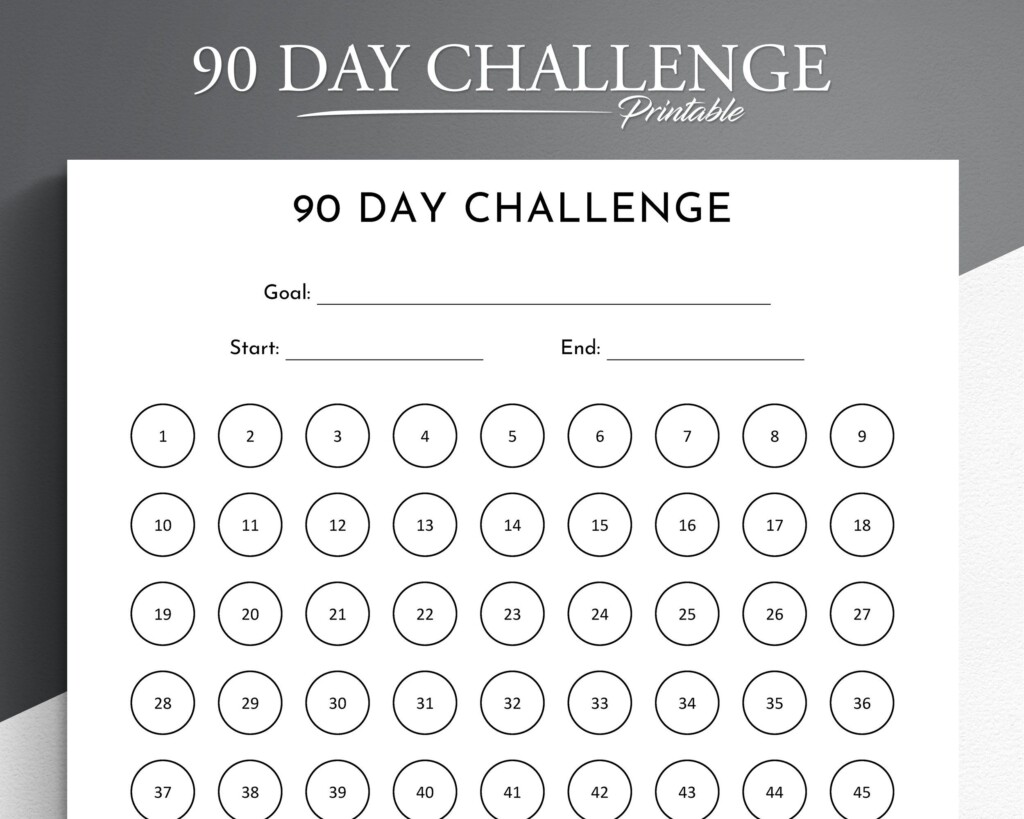 90 Day Challenge Printable 90 Day Goal Tracker Habit Tracker Artofit