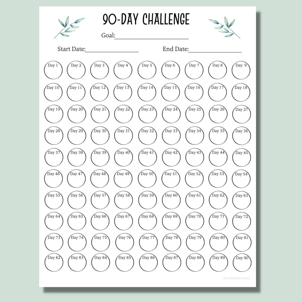 90 Day Challenge Tracker Printable PDF Habit Tracker D fi De 90 