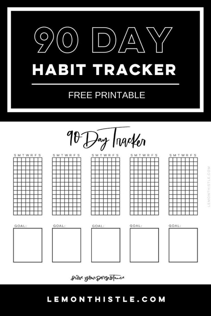 90 Day Habit Tracker Printable