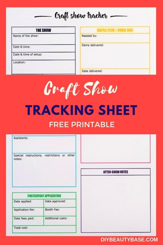 A Printable Craft Show Tracking Sheet With The Text Craft Show Tracking 