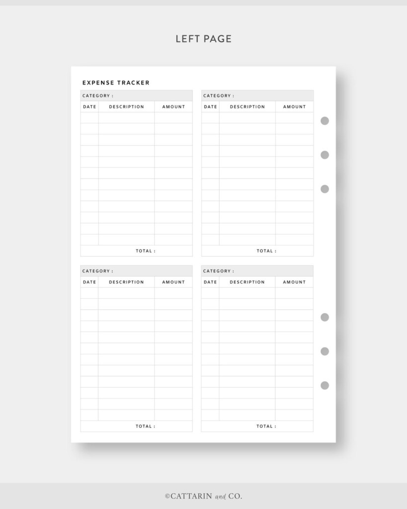 A5 Expense Tracker Printable Spending Log Purchase Etsy