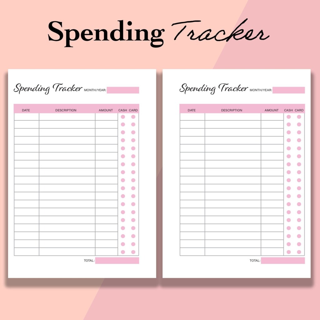 A6 Spending Tracker Insert A6 Daily Monthly Spending Log PDF A6 
