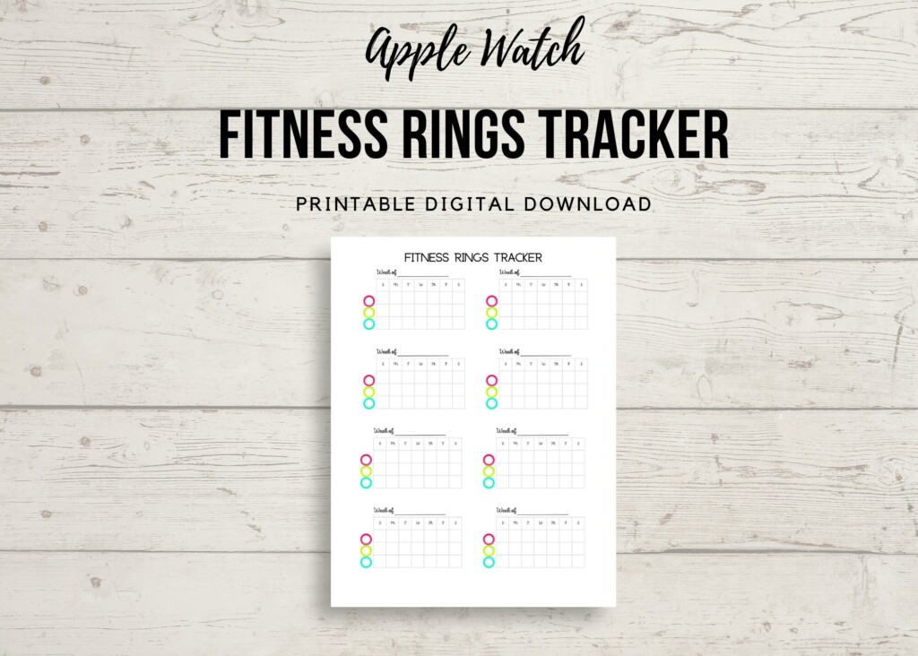 Activity Fitness Ring Trackers PRINTABLE Apple Watch Tracker Etsy