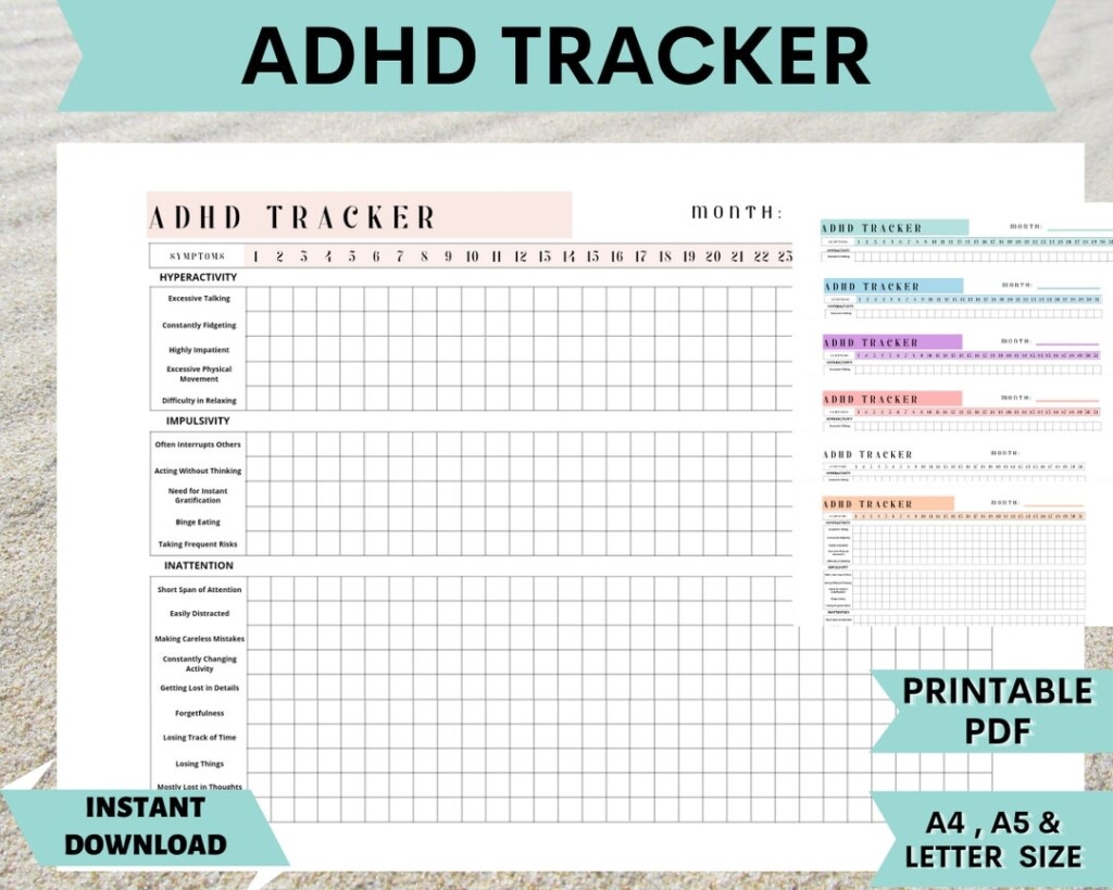 Adhd Planner Adhd To Do List Symptom Tracker Adhd Printable Adhd 