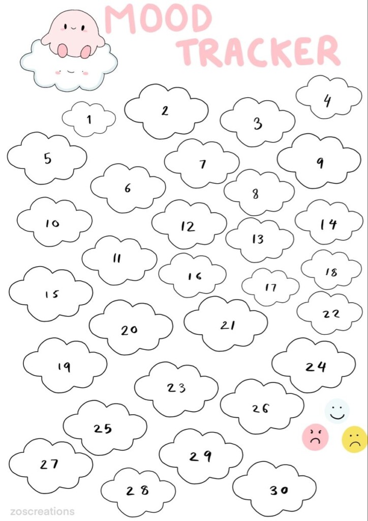 Aesthetic Cute Mood Tracker Printable