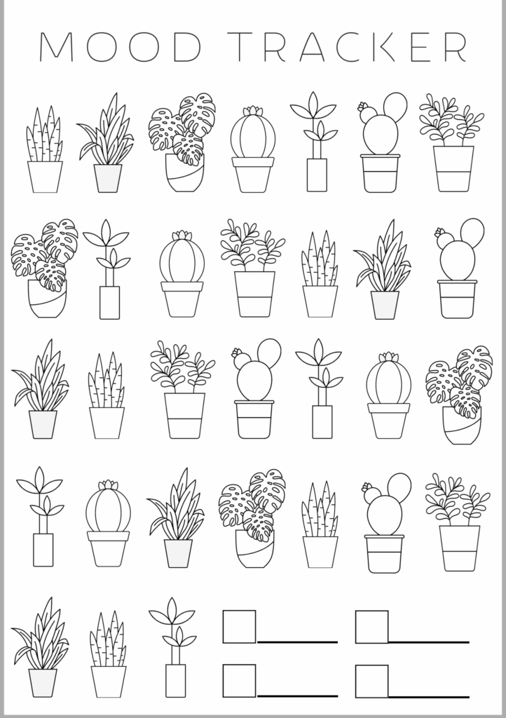 Aesthetic Cute Mood Tracker Printable