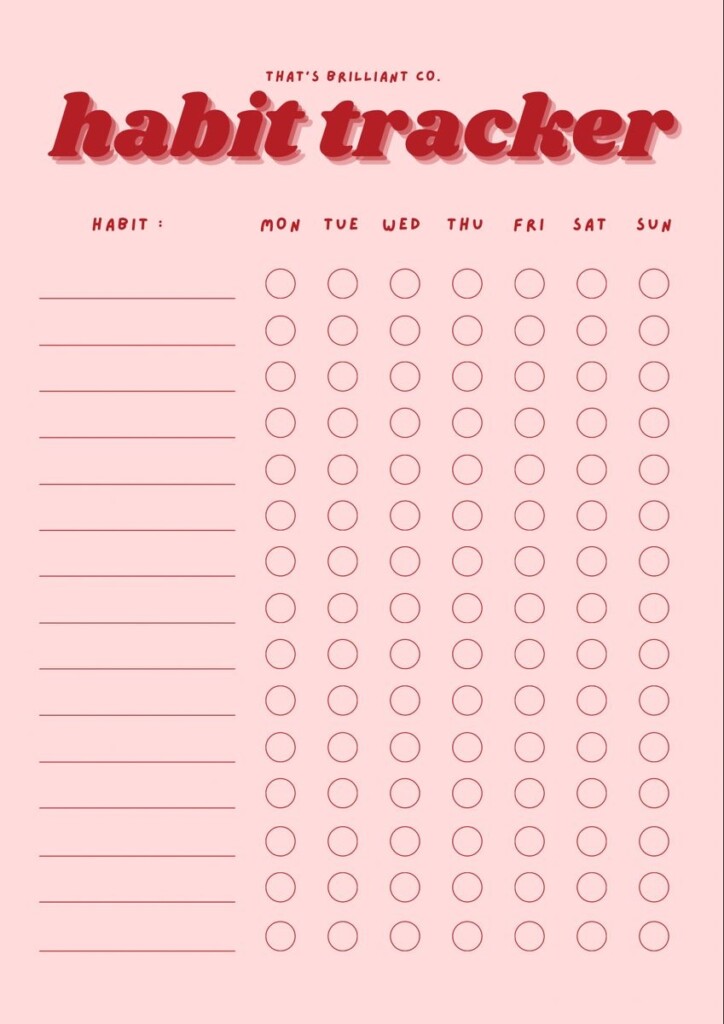 Aesthetic Habit Tracker Free Printable In 2022 Tracker Free Planner 