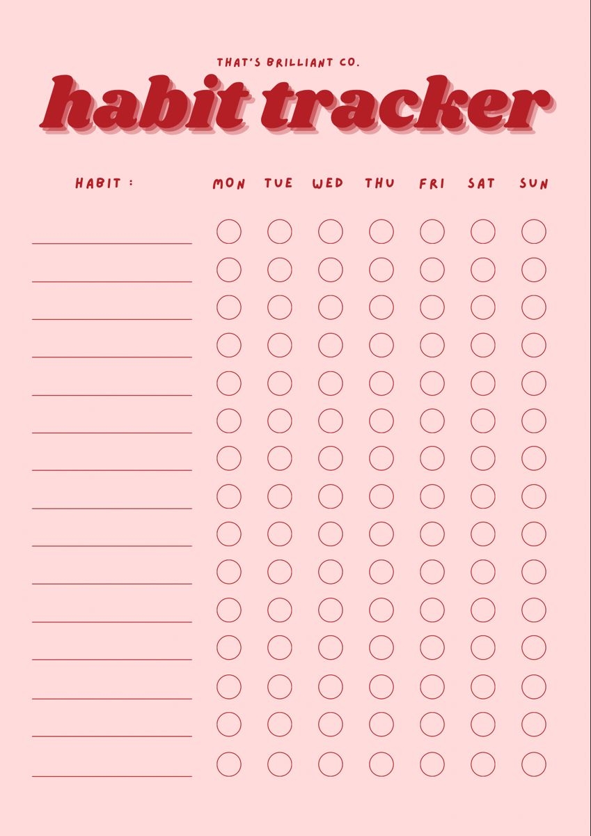 Aesthetic Habit Tracker Free Printable In 2022 Tracker Free Planner