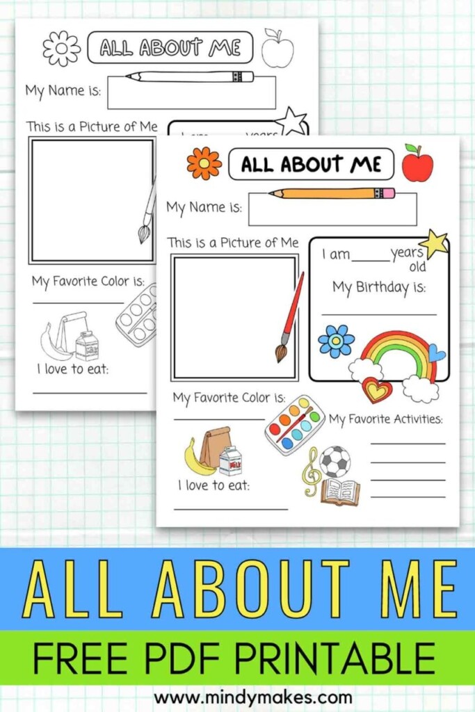 All About Me Printable Kindergarten