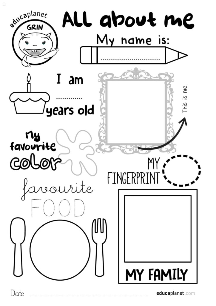 All About Me Printable Page Printable Free Templates