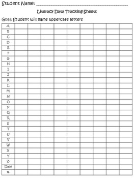 Alphabet Data Tracking Sheets By Apple Of Their Eye TpT