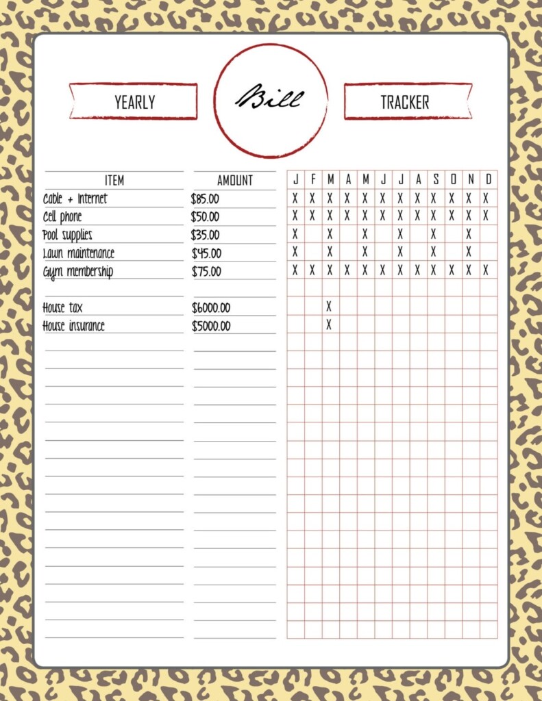 Animal Expense Tracker Printable Movementfess