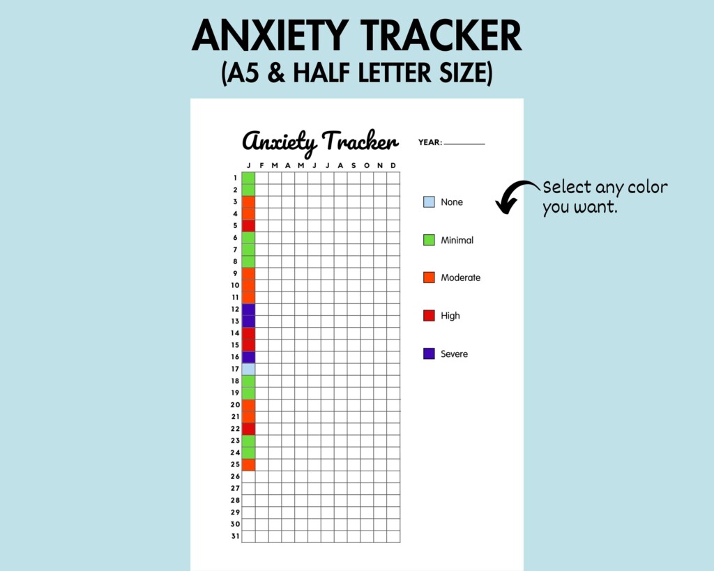 Anxiety Tracker Anxiety Planner Printable A5 Planner Inserts Anxiety 