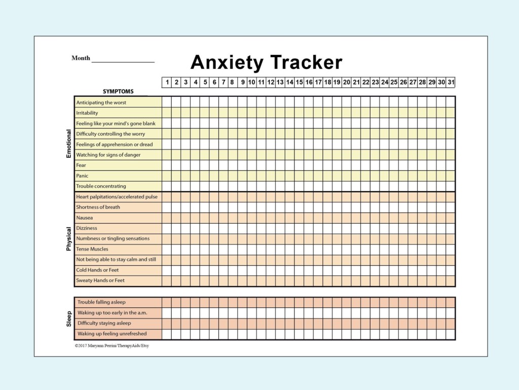 Anxiety Tracker Printable